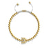 Kristall-Seekrabbe | 18 Karat Gold | Weiß | Makramee-Charmballa-Armband